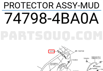 Nissan 747984BA0A PROTECTOR ASSY-MUD