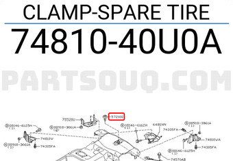 Nissan 7481040U0A CLAMP-SPARE TIRE