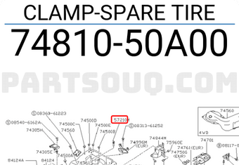 Nissan 7481050A00 CLAMP-SPARE TIRE