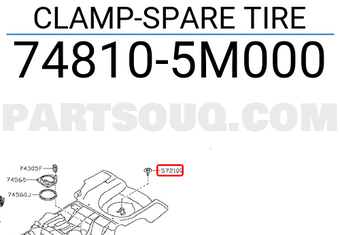 Nissan 748105M000 CLAMP-SPARE TIRE