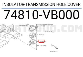 Nissan 74810VB000 INSULATOR-TRANSMISSION HOLE COVER