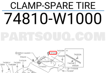 Nissan 74810W1000 CLAMP-SPARE TIRE