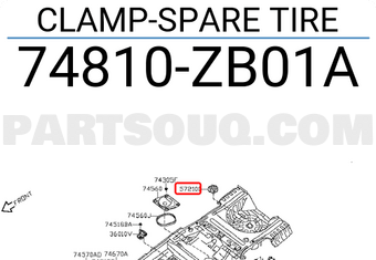 Nissan 74810ZB01A CLAMP-SPARE TIRE
