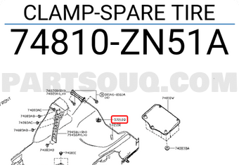 Nissan 74810ZN51A CLAMP-SPARE TIRE
