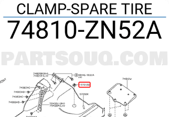 Nissan 74810ZN52A CLAMP-SPARE TIRE