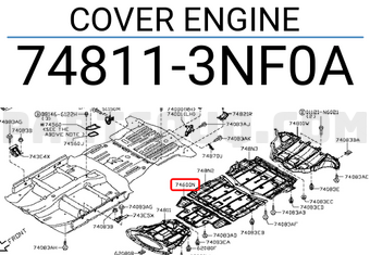 Nissan 748113NF0A COVER ENGINE