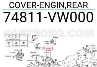 Nissan 74811VW000 COVER-ENGIN,REAR