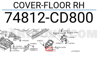 Nissan 74812CD800 COVER-FLOOR RH