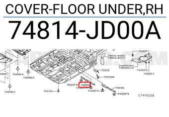 Nissan 74814JD00A COVER-FLOOR UNDER,RH