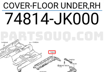 Nissan 74814JK000 COVER-FLOOR UNDER,RH