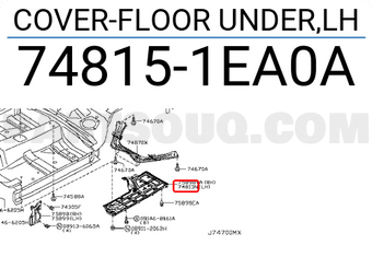 Nissan 748151EA0A COVER-FLOOR UNDER,LH