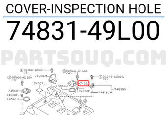 Nissan 7483149L00 COVER-INSPECTION HOLE