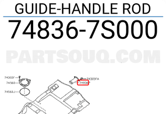 Nissan 748367S000 GUIDE-HANDLE ROD
