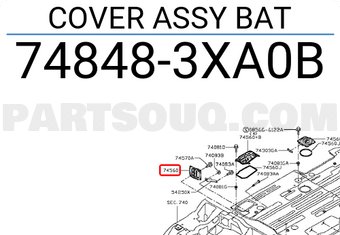 Nissan 748483XA0B COVER ASSY BAT