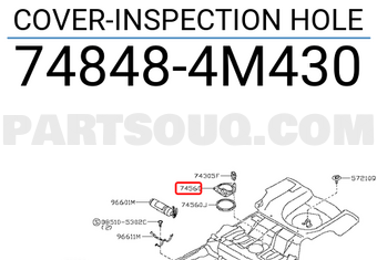 Nissan 748484M430 COVER-INSPECTION HOLE