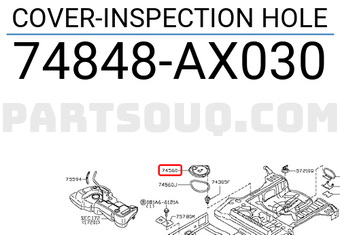 Nissan 74848AX030 COVER-INSPECTION HOLE