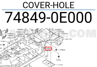 Nissan 748490E000 COVER-HOLE