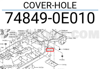 Nissan 748490E010 COVER-HOLE