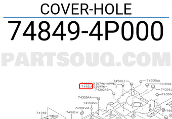 Nissan 748494P000 COVER-HOLE