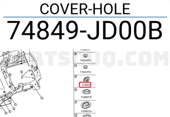 Nissan 74849JD00B COVER-HOLE
