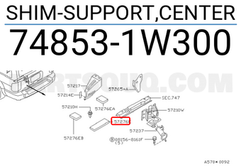 Nissan 748531W300 SHIM-SUPPORT,CENTER