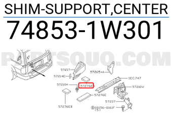Nissan 748531W301 SHIM-SUPPORT,CENTER