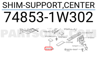 Nissan 748531W302 SHIM-SUPPORT,CENTER