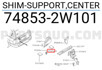 Nissan 748532W101 SHIM-SUPPORT,CENTER