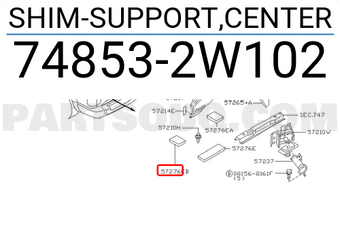 Nissan 748532W102 SHIM-SUPPORT,CENTER