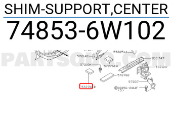 Nissan 748536W102 SHIM-SUPPORT,CENTER