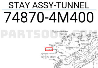 Nissan 748704M400 STAY ASSY-TUNNEL