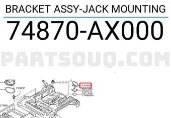 Nissan 74870AX000 BRACKET ASSY-JACK MOUNTING