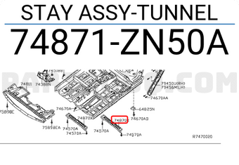 Nissan 74871ZN50A STAY ASSY-TUNNEL