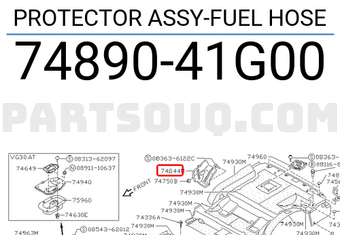 Nissan 7489041G00 PROTECTOR ASSY-FUEL HOSE