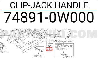 Nissan 748910W000 CLIP-JACK HANDLE