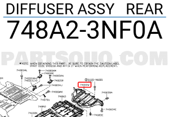Nissan 748A23NF0A DIFFUSER ASSY REAR