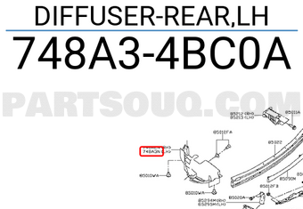 Nissan 748A34BC0A DIFFUSER-REAR,LH