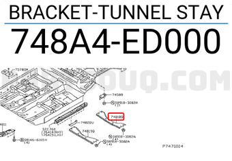 Nissan 748A4ED000 BRACKET-TUNNEL STAY