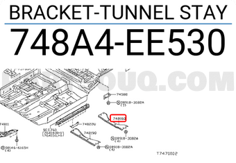 Nissan 748A4EE530 BRACKET-TUNNEL STAY