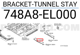 Nissan 748A8EL000 BRACKET-TUNNEL STAY
