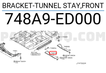 Nissan 748A9ED000 BRACKET-TUNNEL STAY,FRONT