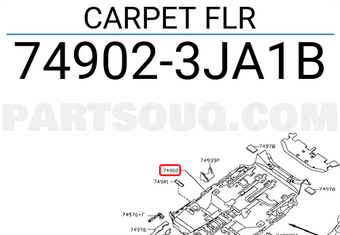Nissan 749023JA1B CARPET FLR