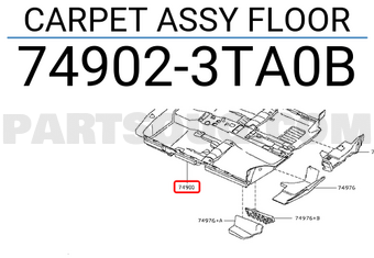 Nissan 749023TA0B CARPET ASSY FLOOR