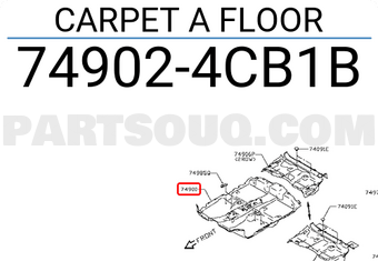 Nissan 749024CB1B CARPET A FLOOR