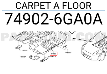 Nissan 749026GA0A CARPET A FLOOR
