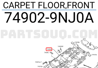 Nissan 749029NJ0A CARPET FLOOR,FRONT