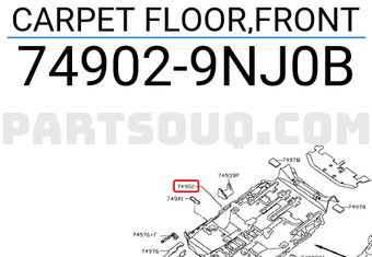 Nissan 749029NJ0B CARPET FLOOR,FRONT