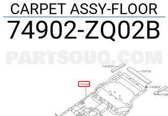 Nissan 74902ZQ02B CARPET ASSY-FLOOR