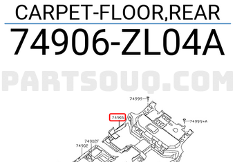 Nissan 74906ZL04A CARPET-FLOOR,REAR