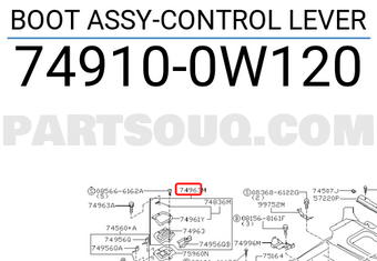 Nissan 749100W120 BOOT ASSY-CONTROL LEVER